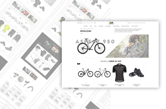 baner sa prikazom stranice biciklizam mocca commerce bicikli bih