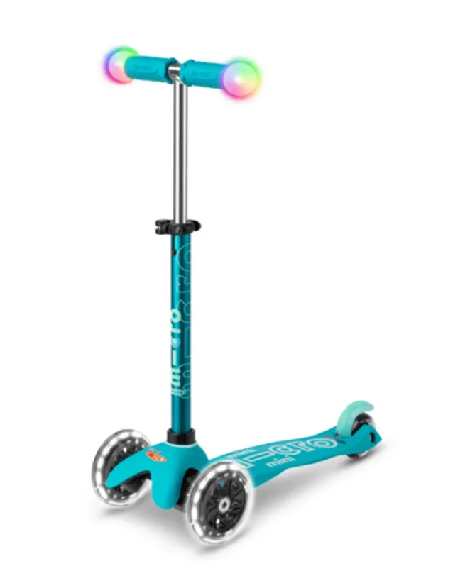 Micro Romobil Mini Deluxe Magic Aqua LED