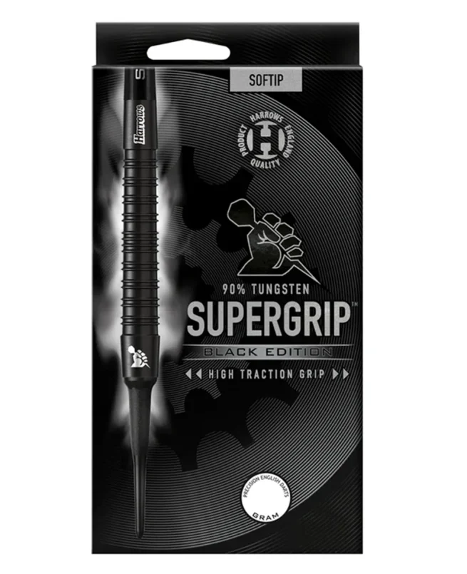 Harrows Pikado Strelice Supergrip 90% Black Edition Soft Tip 18gr - Image 3