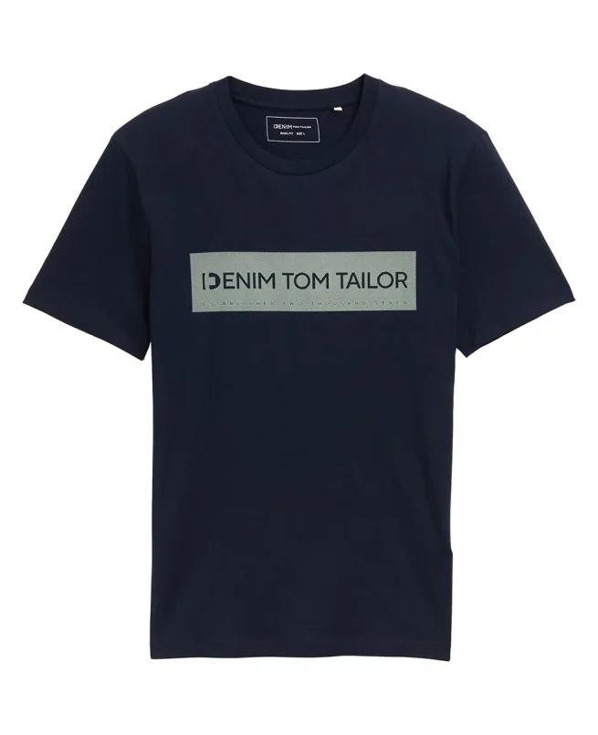 Tom Tailor Majica Basic With Logo Print