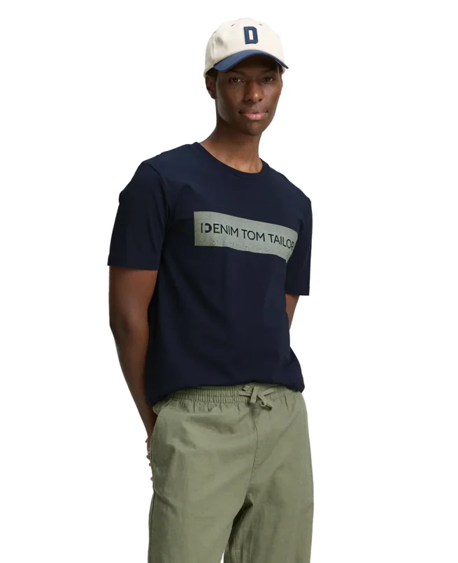 Tom Tailor Majica Basic With Logo Print - Image 2