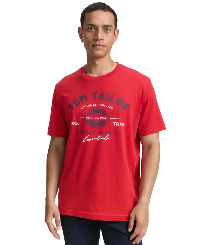 Tom Tailor Majica Basic With Logo Print - Image 4