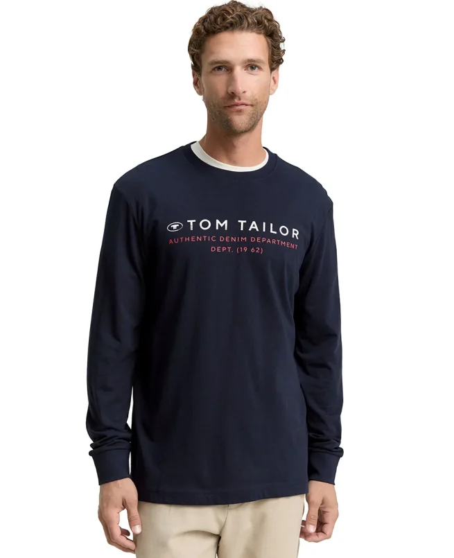 Tom Tailor Majica Longsleeve With Logo Print
