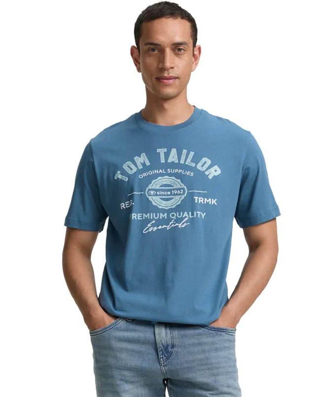 Tom Tailor Majica Basic With Logo Print - Image 4