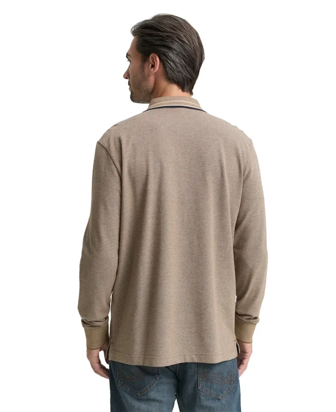 Tom Tailor Majica Polo Long-sleeved Piqué With Logo Print - Image 2