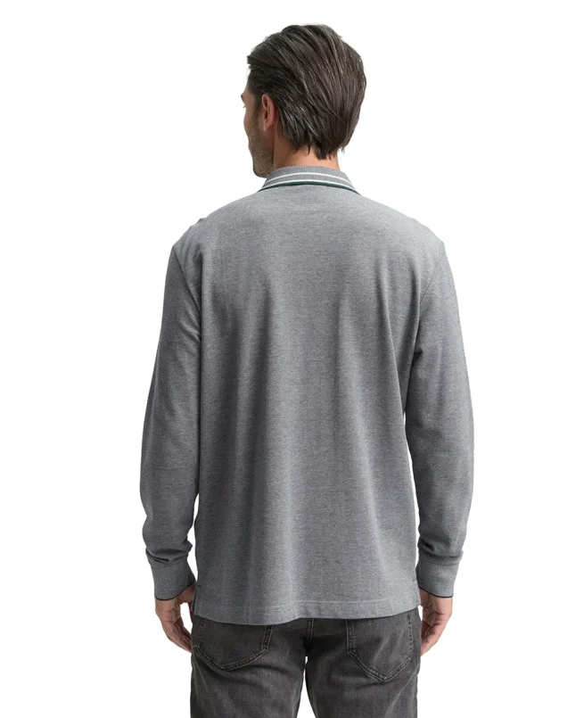 Tom Tailor Majica Polo Long-sleeved Piqué With Logo Print - Image 2