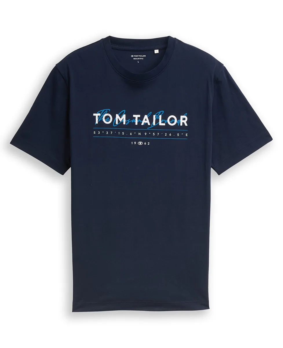 Tom Tailor Majica Basic With Logo Print - Image 3