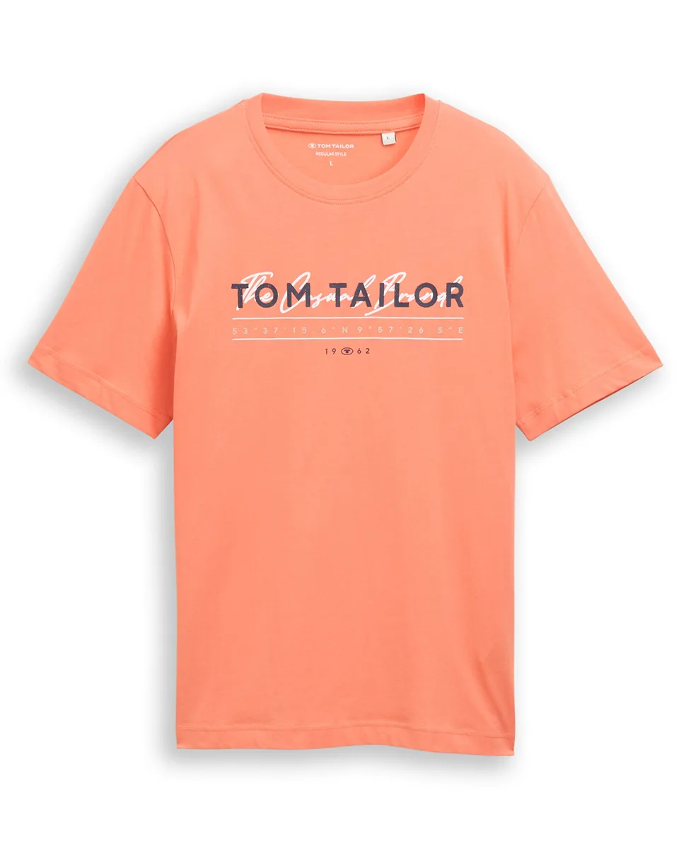 Tom Tailor Majica Basic With Logo Print - Image 2