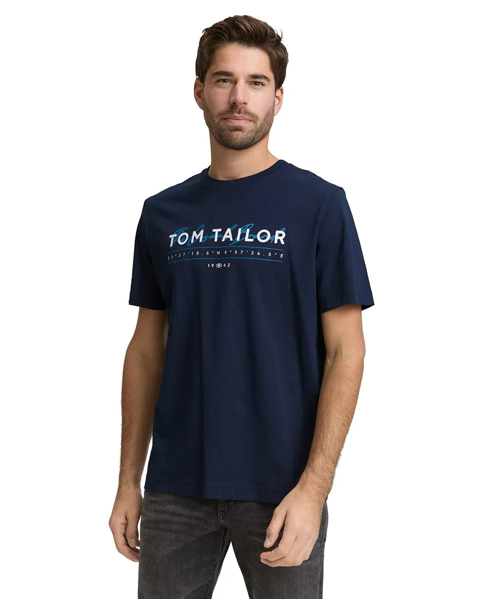 Tom Tailor Majica Basic With Logo Print