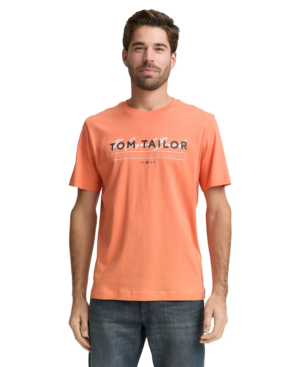 Tom Tailor Majica Basic With Logo Print