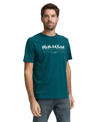 Tom Tailor Majica Basic With Logo Print