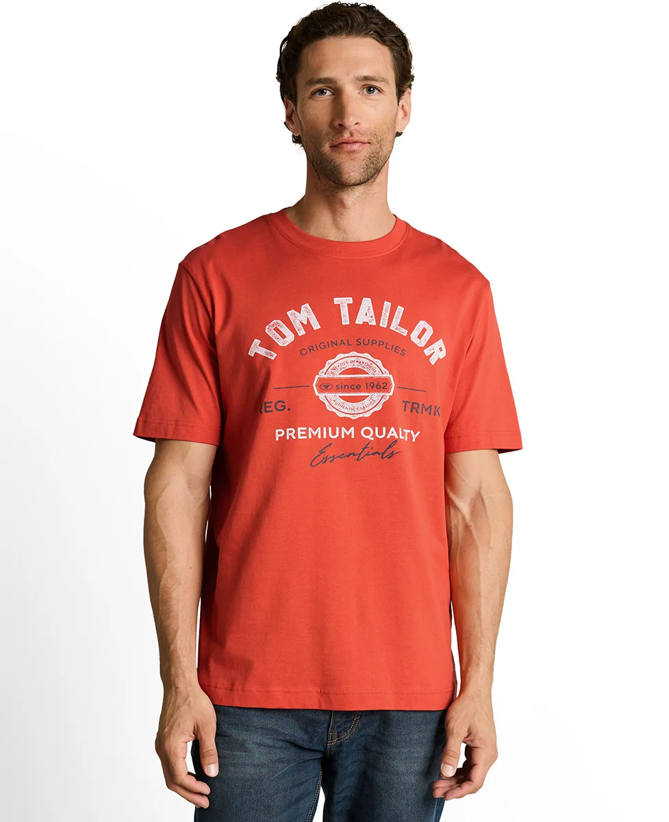 Tom Tailor Majica Basic With Logo Print