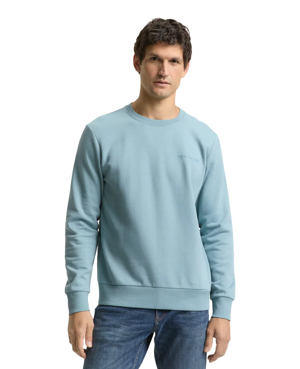Tom Tailor Majica Sweatshirt with Logo Print