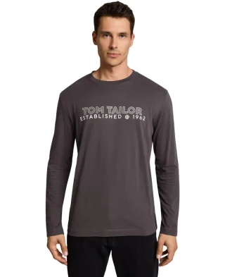 Tom Tailor Majica Long-sleeved with Logo Print